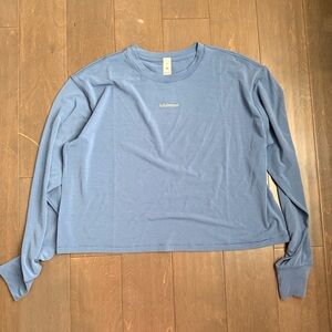 lululemon Blue Crew Neck Long Sleeve Top